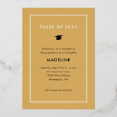 Invitation En Aluminium Elégant Moderne Graduation Photo Or (Verso)