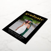 Invitation En Aluminium Elégant Moderne Graduation Photo Rose Gold (Rotation)