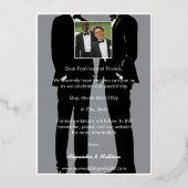 Invitation En Aluminium Elégant moderne Hommes gais Mariage Photo Gold (Verso)
