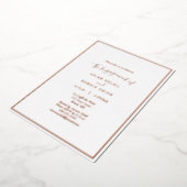 Invitation En Aluminium Élégant moderne Mariage engagement Parti Rose Gold (Rotation)