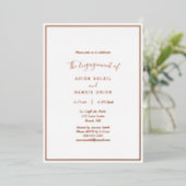 Invitation En Aluminium Élégant moderne Mariage engagement Parti Rose Gold (Debout devant)