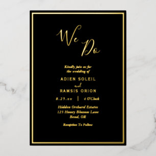 Invitation En Aluminium Élégant Moderne Mariage Or Noir Nous Faisons