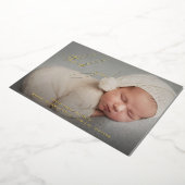 Invitation En Aluminium Élégant moderne Merci photo bébé Script (Rotation)