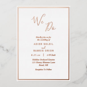 Invitation En Aluminium Élégant Moderne Nous Faisons Mariage Rose Doré