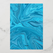 Invitation En Aluminium Elégant Moderne Pastel Bleu Mariage Abstrait Or (Verso)