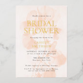 Invitation En Aluminium Elégant moderne Peach Pastel Fête des mariées Or (Recto)