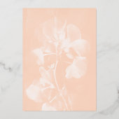 Invitation En Aluminium Elégant moderne Peach Pastel Fête des mariées Or (Verso)