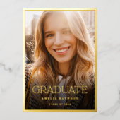 Invitation En Aluminium Elégant Moderne Photo Graduation (Recto)