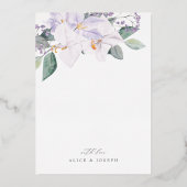 Invitation En Aluminium Elégant moderne violet Mariage d'orchidées (Verso)