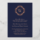 Invitation En Aluminium Élégant Monogram Classic Mariage (Recto)
