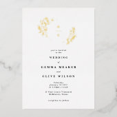 Invitation En Aluminium Elégant Monogramme Botanique Wreath Wedding Invita (Devant)