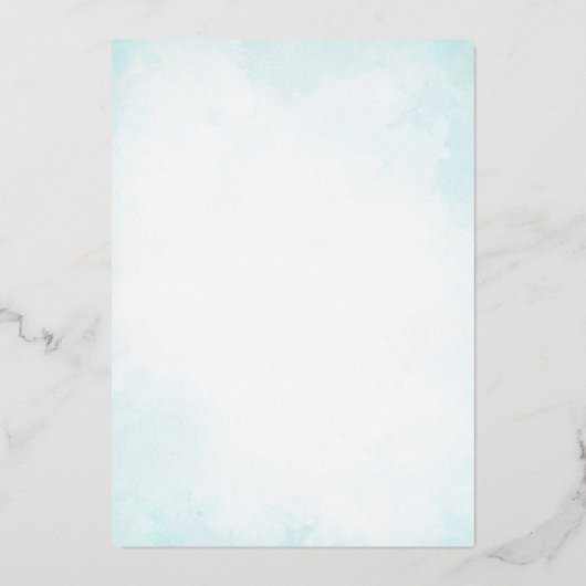 Invitation En Aluminium Élégant Monogramme Classique Turquoise Mariage Or (Verso)