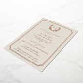 Invitation En Aluminium Élégant Monogramme d'ivoire + Laurel Wreath Gradua (Rotation)