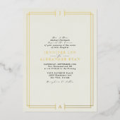 Invitation En Aluminium Élégant Monogramme Formel Mariage Gold (Recto)
