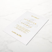 Invitation En Aluminium Élégant monogramme initiales or mariage blanc (Rotation)