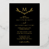 Invitation En Aluminium Élégant Monogramme Mariage de couronne Real (Recto)