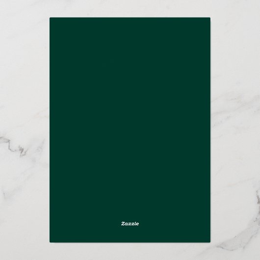 Invitation En Aluminium Élégant Monogramme simple Mariage Emerald Argent (Verso)