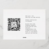 Invitation En Aluminium Élégant Multi GOLD White Texte Photo Enregistrer L (Verso)