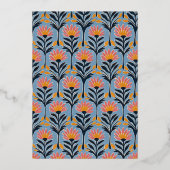 Invitation En Aluminium Elegant Navy Floral (Verso)