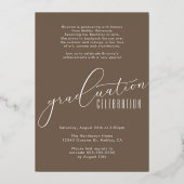 Invitation En Aluminium Élégant Neutral Photo Graduation (Verso)