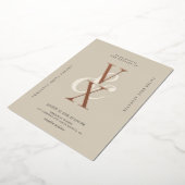 Invitation En Aluminium Elégant Neutre et Rose Mariage de typographie or (Rotation)