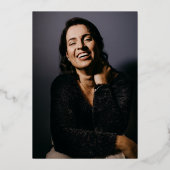 Invitation En Aluminium Elégant Noir 0 Anniversaire Soirée Or (Verso)