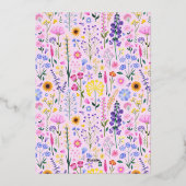 Invitation En Aluminium Élégant Notre Petite Filles Fleurs sauvages Premie (Verso)