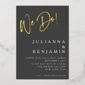 Invitation En Aluminium Élégant Nous Faisons Moderne Tout En Un Mariage Bl (Recto)
