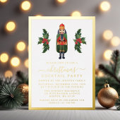 Invitation En Aluminium Élégant Nutcracker Noël Cocktail Party Gold