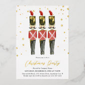 Invitation En Aluminium Élégant Nutcracker Noël Fête de Noël Or (Recto)