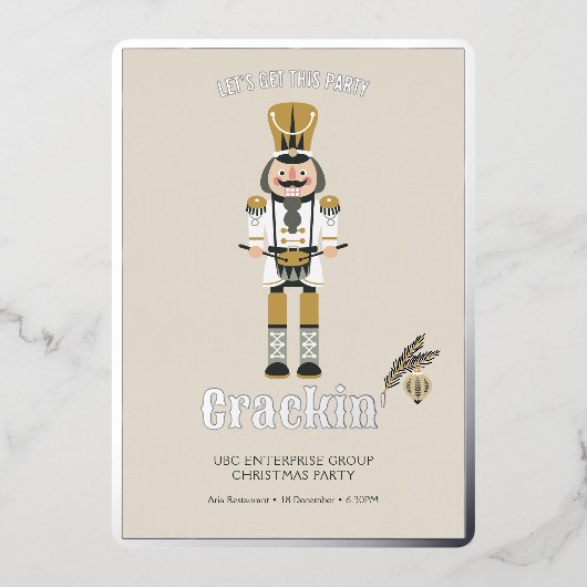 Invitation En Aluminium Élégant Nutcracker Noël Fête Fête de Noël (Recto)