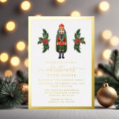 Invitation En Aluminium Élégant Nutcracker Noël Open House Gold