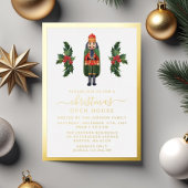 Invitation En Aluminium Élégant Nutcracker Noël Open House Gold