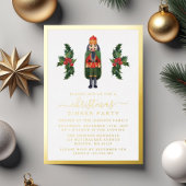 Invitation En Aluminium Élégant Nutcracker Noël Soirée de Noël Gold