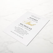 Invitation En Aluminium Élégant or classique calligraphie script mariage (Rotation)