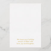 Invitation En Aluminium Elégant or Foil Joyeux Noël personnalisé (Verso)