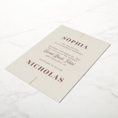 Invitation En Aluminium Elégant or ivoire blush typographie moderne mariag (Rotation)