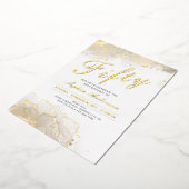 Invitation En Aluminium Elégant or moderne 50e anniversaire (Rotation)