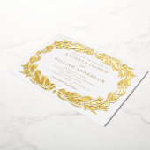 Invitation En Aluminium Élégant or moderne fleuri mariage botanique (Rotation)