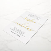 Invitation En Aluminium Élégant or moderne script de calligraphie mariage (Rotation)