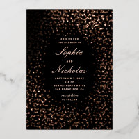 Élégant or noir pois moderne mariage