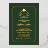 Invitation En Aluminium Élégant Parti d'obtention du diplôme de procureur  (Recto)