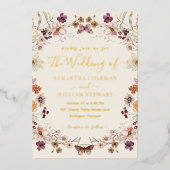 Invitation En Aluminium Elégant Pastel Boho Fleur sauvage moderne Mariage (Recto)