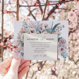 Invitation En Aluminium Elégant Pastel Garden Floral Mariage