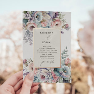Invitation En Aluminium Elégant Pastel Garden Floral Mariage