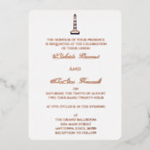 Invitation En Aluminium Elégant phare Mariage nautique - bleu marine, (Recto)