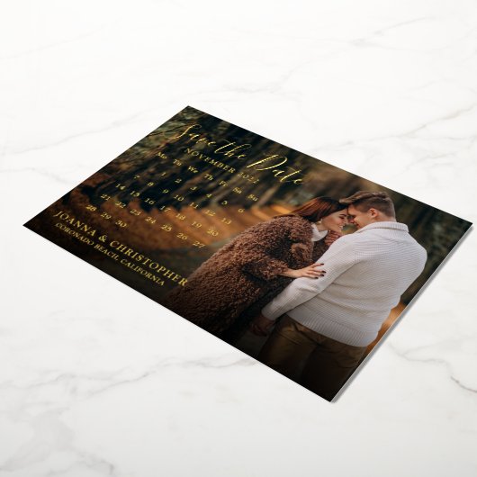 Invitation En Aluminium      élégant photo manuscrite Enregistrer la  (Rotation)