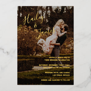 Invitation En Aluminium Élégant Photo Mariage moderne