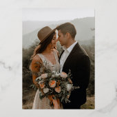 Invitation En Aluminium Élégant photo or calligraphie script mariage (Verso)