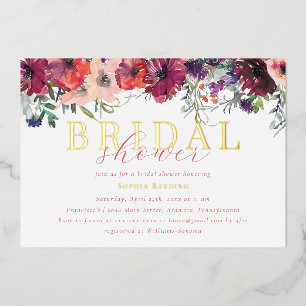 Invitation En Aluminium Élégant pinceau floral pour brunch de douche de ma